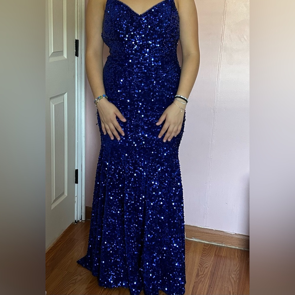Navy blue sequin dress